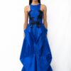 origami long blue dress