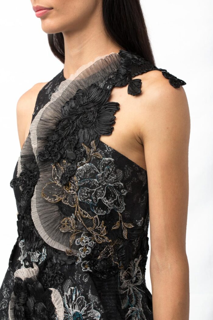 Origami lace long dress - Elena Pavlou